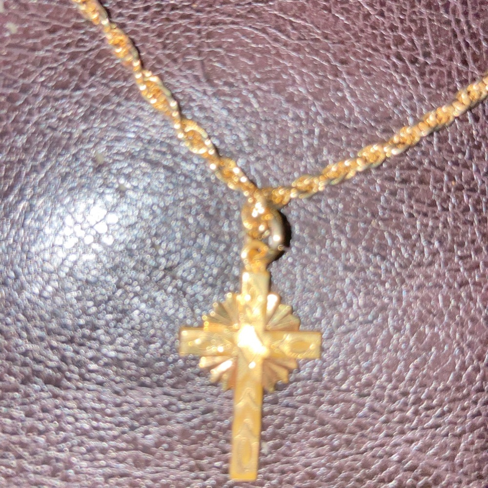 Vintage Pierre Cardin 12 K gf necklace with cross